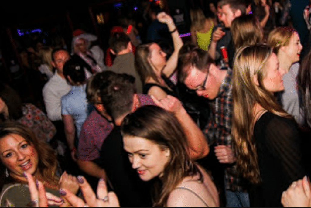 Phot of a large crowd of people partying inside a club in Brighton